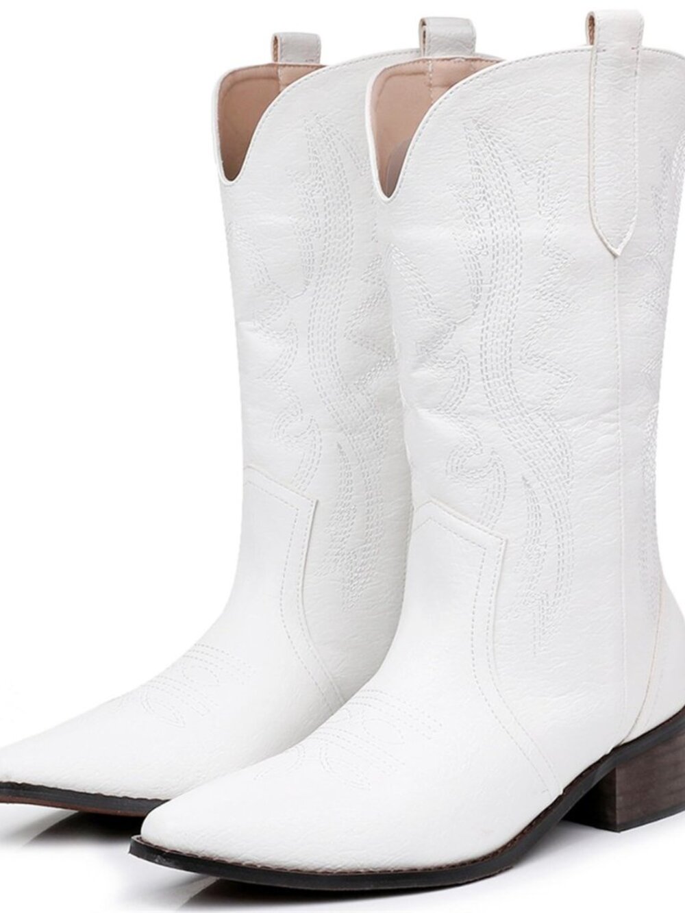 Cowboy Boots for Women - Western Embroidery Cowgirl Boots, Mid Calf Pointed Toe